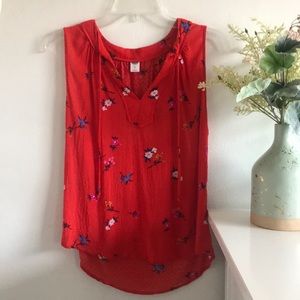 Red Floral Tank